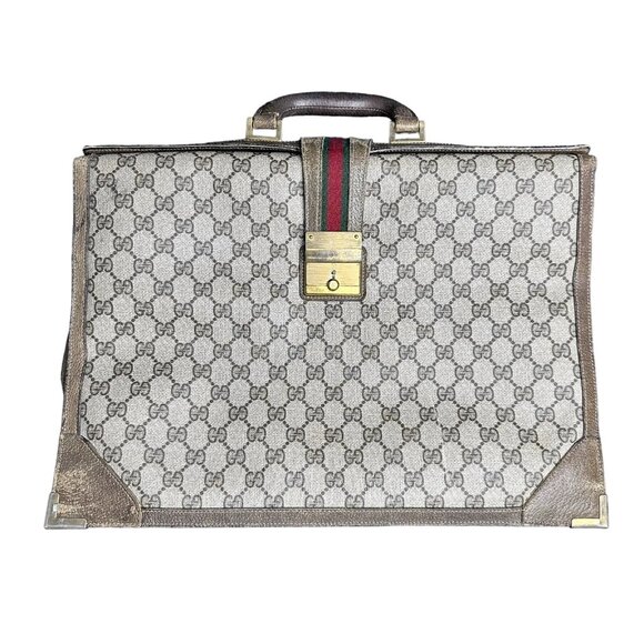 RARE Gucci Brown Guccissima Print Leather XL Portfolio/Briefcase - Picture 1 of 3